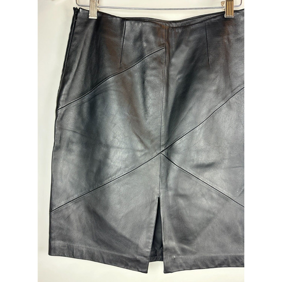 Valerie Stevens Separates 100% Leather Skirt Soft Black Pencil 90's Y2K Size 8 - Picture 8 of 13